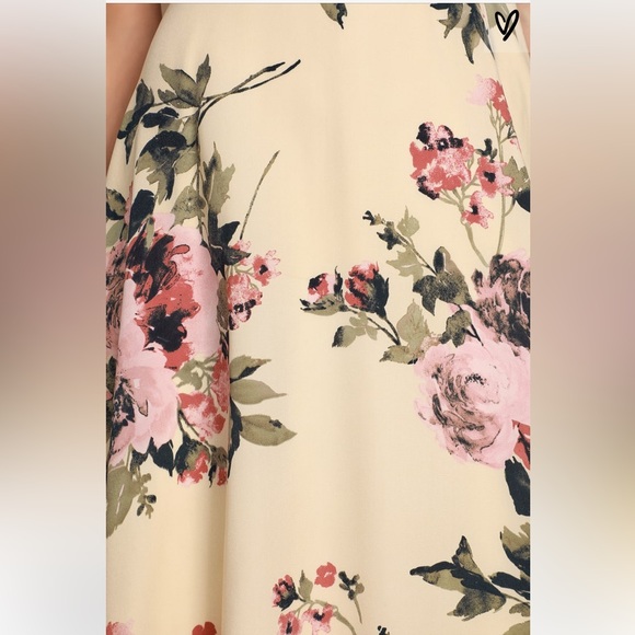 Lulus Emilee Cream Floral Print Midi Dress - Picture 5 of 5